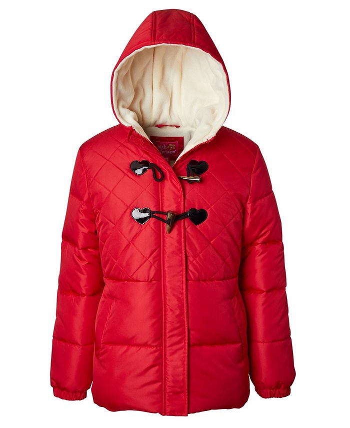 Ixtreme Little Girls Quilt Puffer Jacket with Fleece Hood - Macy's