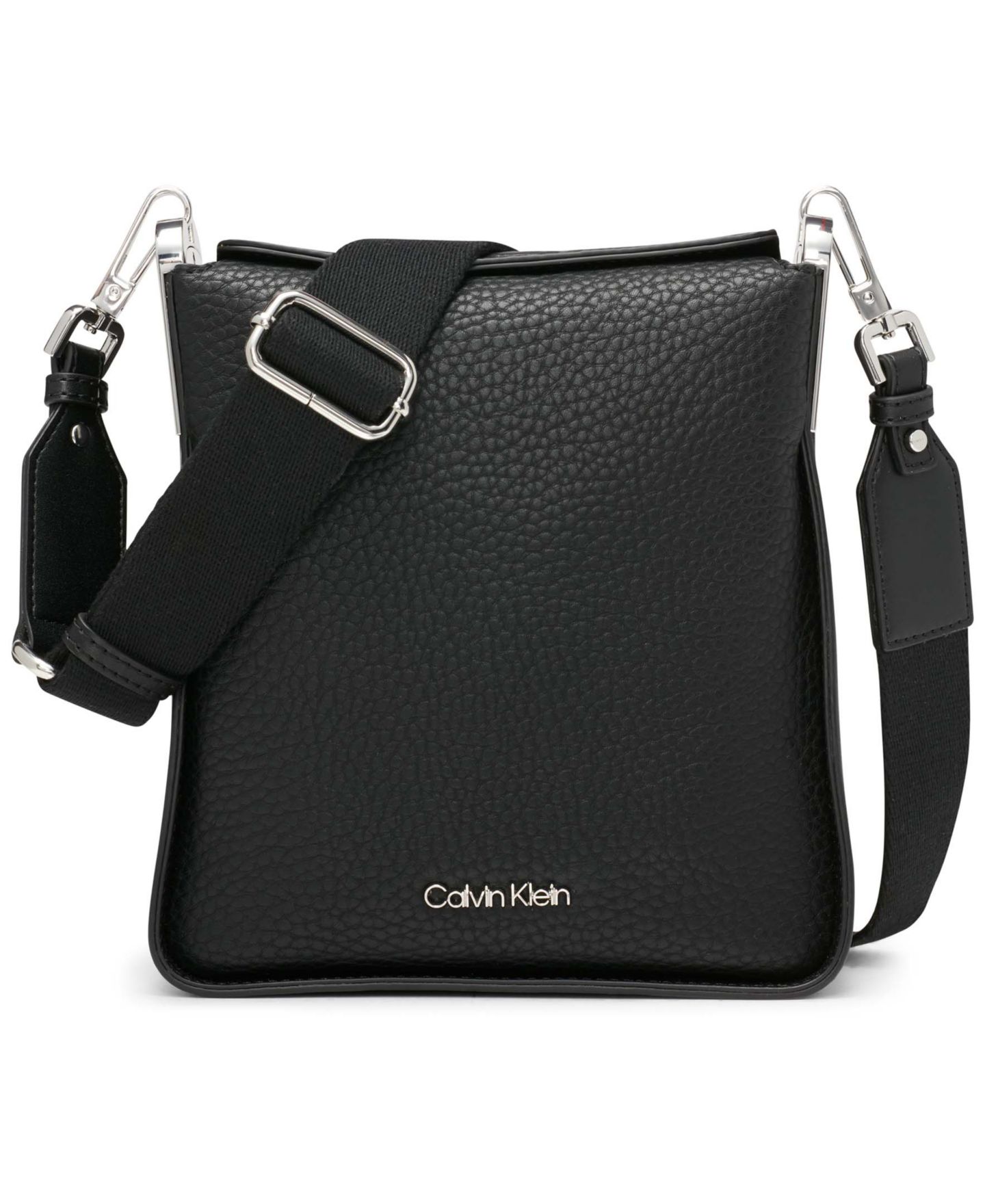 Женская сумка Calvin Klein Fay Mini Adjustable Crossbody with Magnetic Top Closure, цвет: Чёрный / Серебристый — фото 1