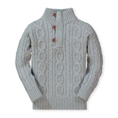 Baby Boys Hope and Henry Mock Neck Cable Sweater with Buttons