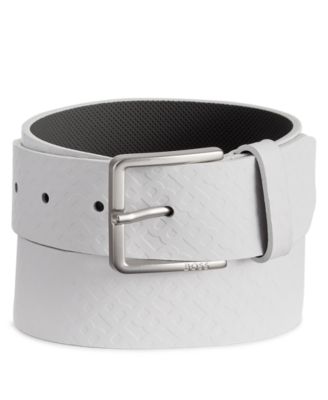 Hugo Boss - Men's All-Over Monogram Print Leather Belt