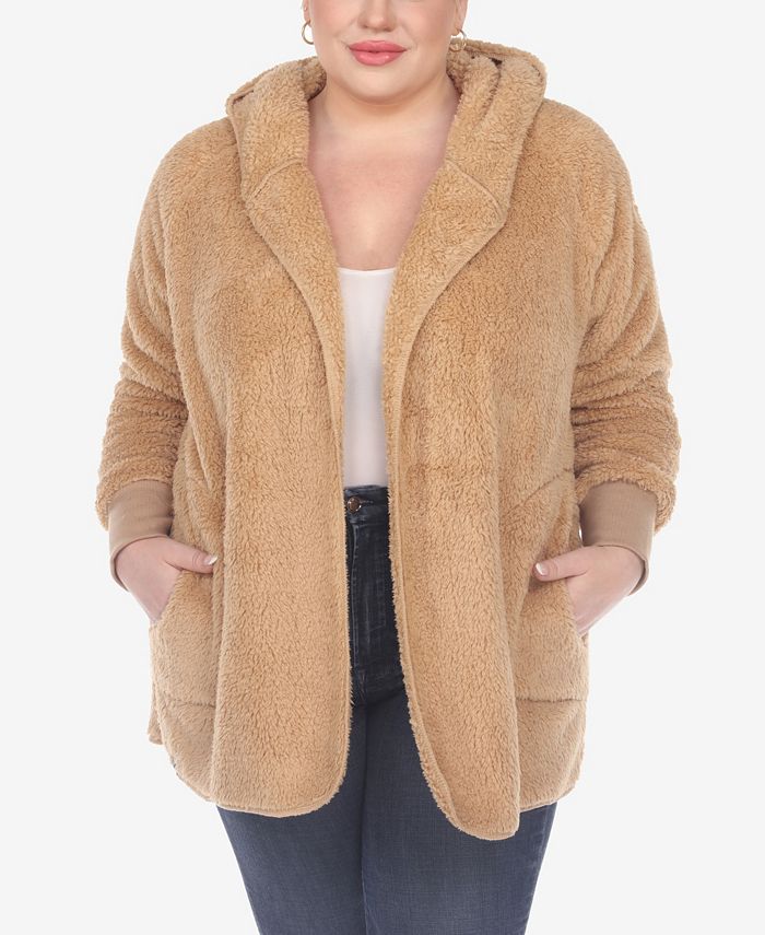 Plus size hooded cardigan with pockets sales
