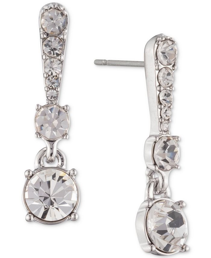 Givenchy SilverTone Crystal Drop Linear Earrings Macy's