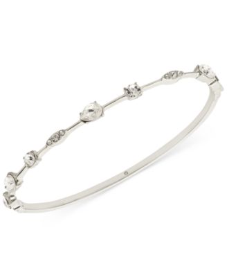 Givenchy - Silver-Tone Crystal Stone Detail Bangle Bracelet