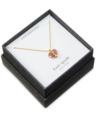 Kate Spade New York Gold-Tone Cubic Zirconia Heart Mini Pendant ...