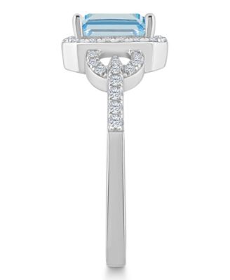 Topaz (1/3 ct. t.w.) Halo Ring in Sterling Silver
