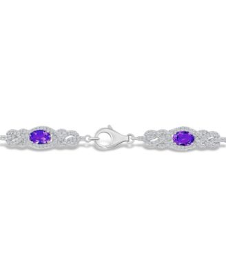 Amethyst (2 2/3 ct. t.w.) and Topaz (2 1/10 ct. t.w.) Bracelet in Sterling Silver