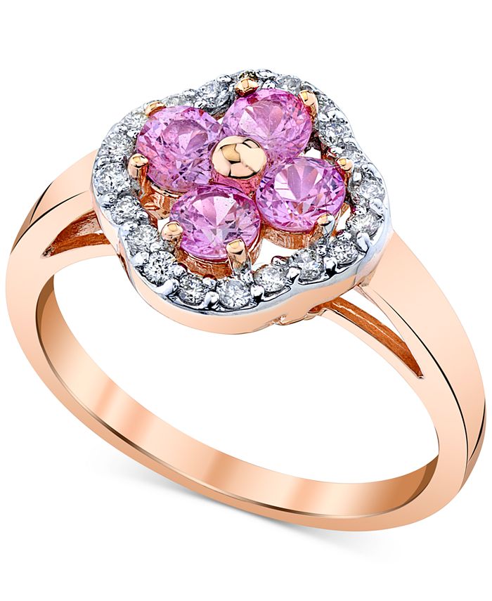 Macy's rose gold cheap engagement rings