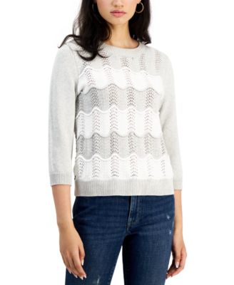 Tommy Hilfiger - Women's Cotton 3/4-Sleeve Sweater
