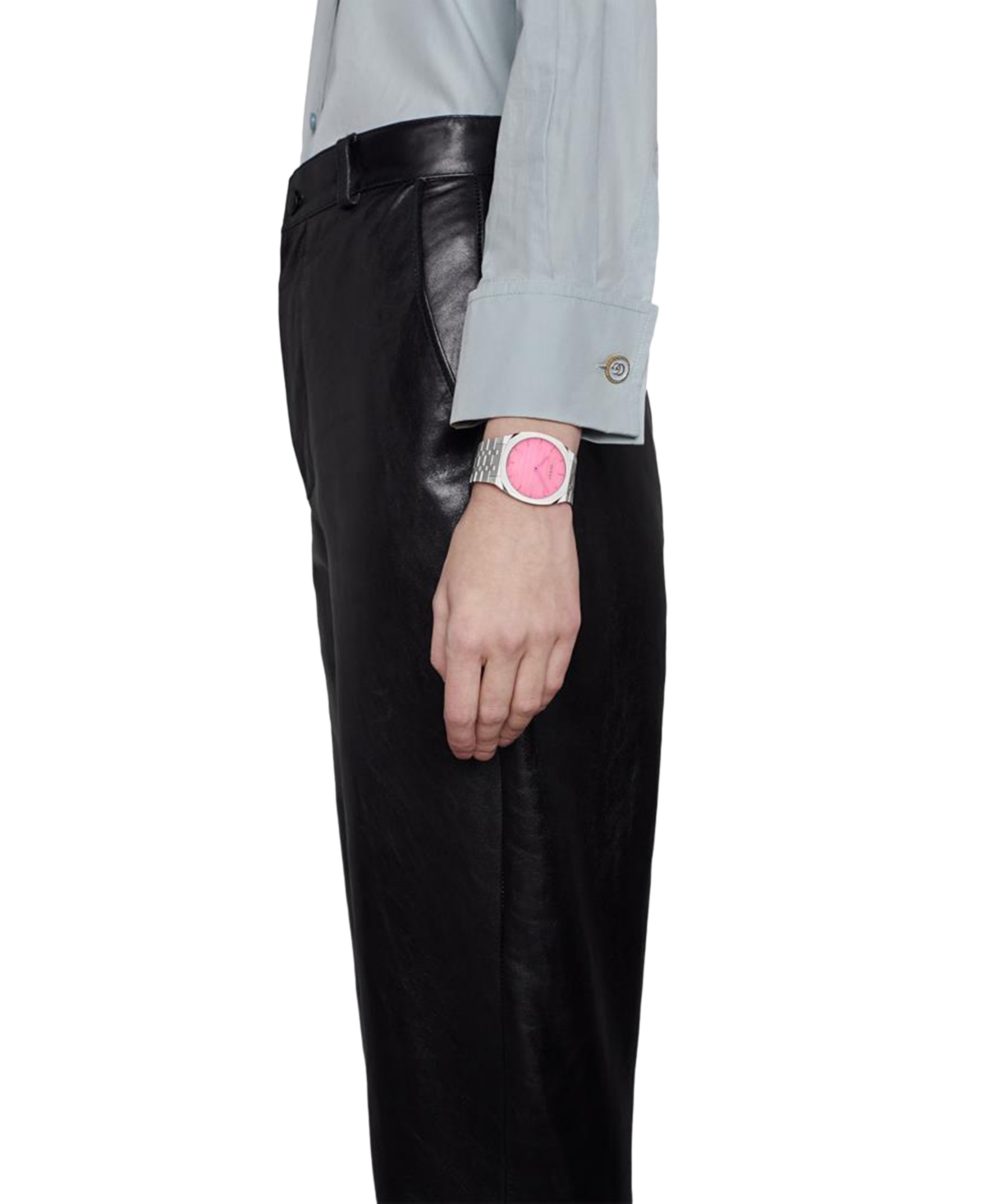 Shop Gucci Women's Swiss 25h Stainless Steel Bracelet Watch 38mm In Pink