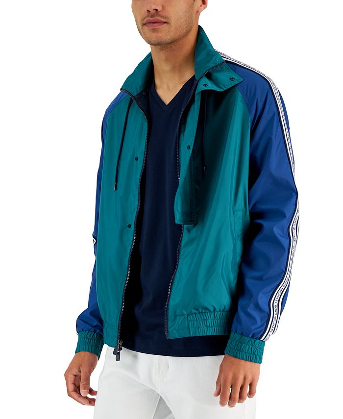 Michael Kors Men's Regular-Fit Colorblocked Logo-Taped Track Jacket &  Reviews - Coats & Jackets - Men - Macy's