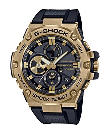 Men's Gold-Tone and Black Resin Strap Watch 53.8mm GSTB100GB1A9