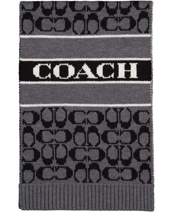 Coach Monogram Beanie Scarf Set In Black