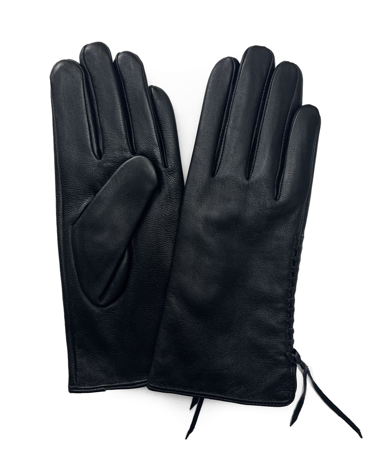 Marcus Adler Women's Stitched Genuine Leather Touchscreen Glove In Black