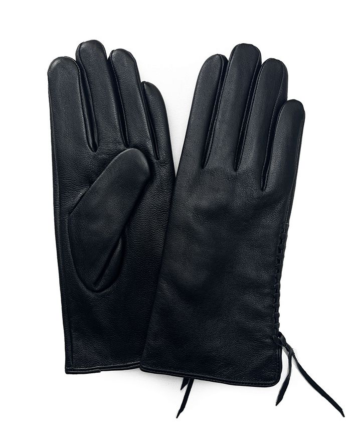 Marcus Adler Women's Stitched Genuine Leather Touchscreen Glove - Macy's