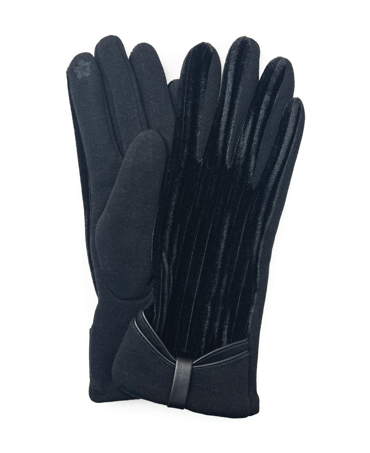 Marcus Adler Women's Bow Velvet Touchscreen Gloves In Black