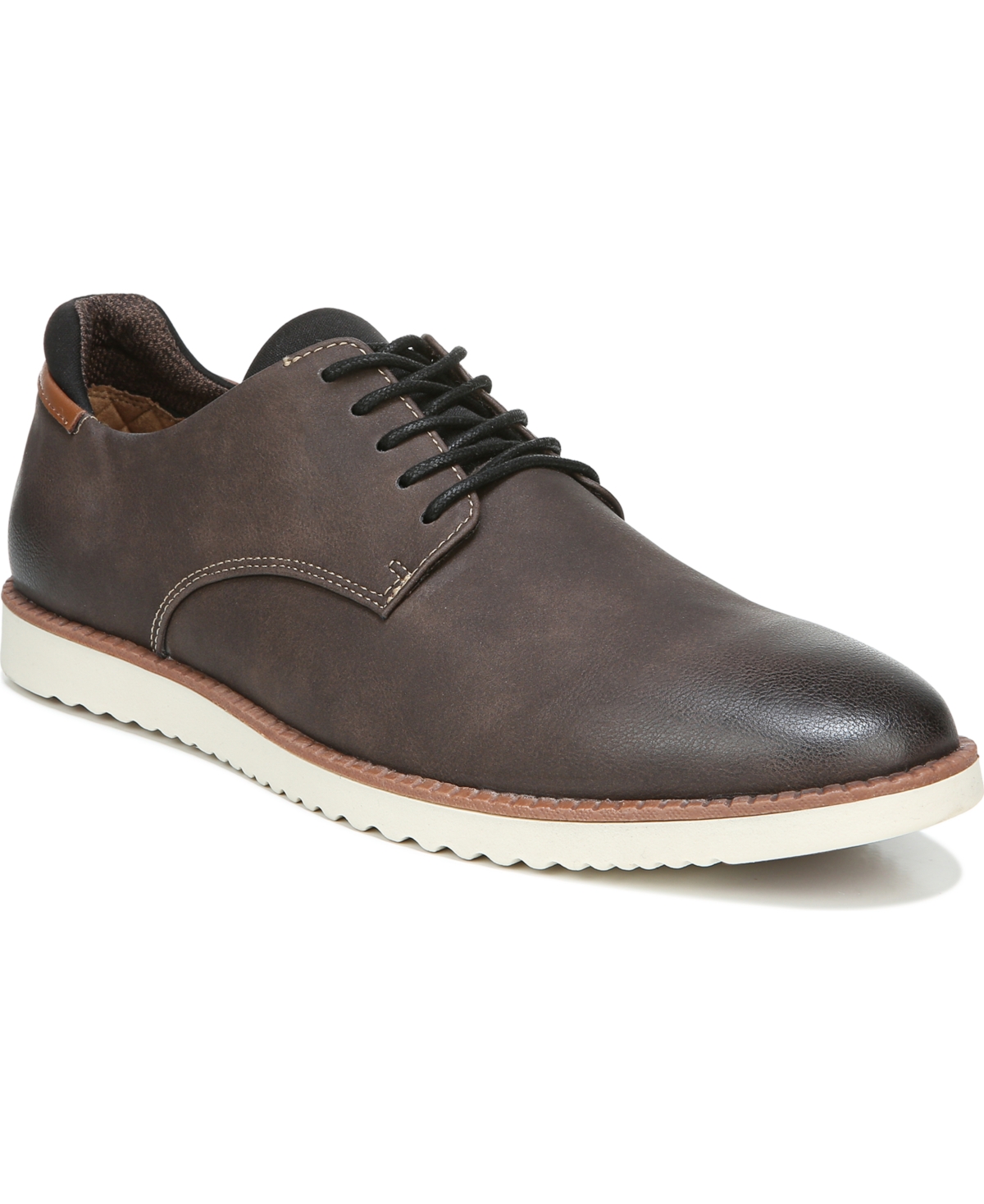 Shop Dr. Scholl's Men's Sync Lace-up Oxfords Shoes In Dark Brown
