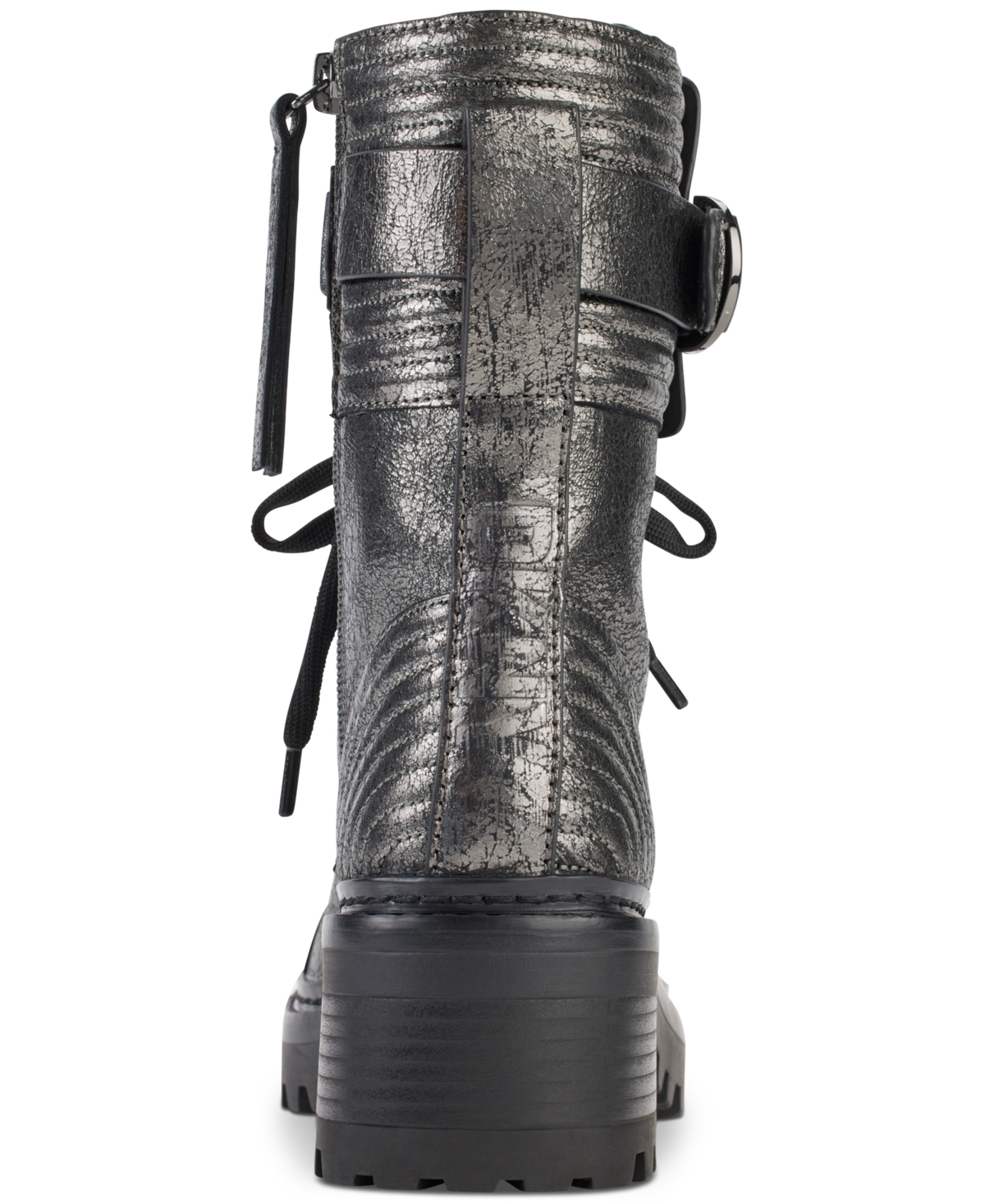Dkny Women's Basia Buckled Quilted Lug Sole Combat Boots