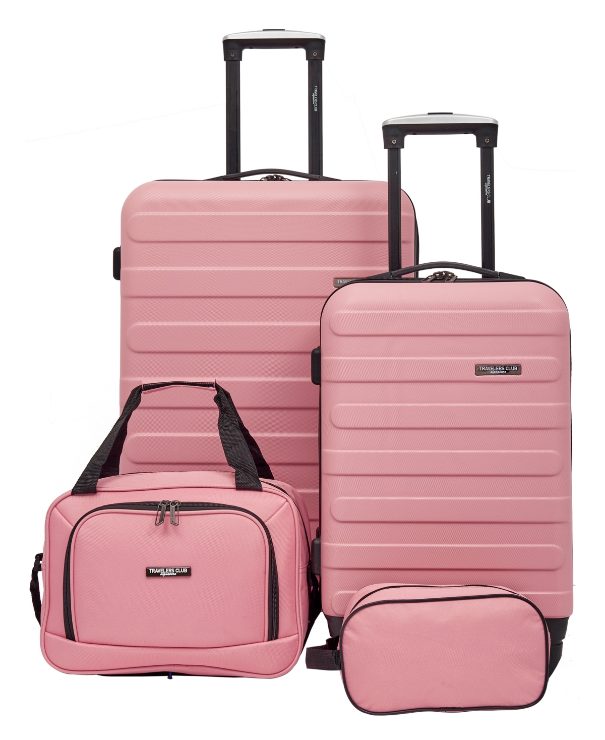 Travelers Club Austin 4 Piece Hardside Luggage Set In Blush