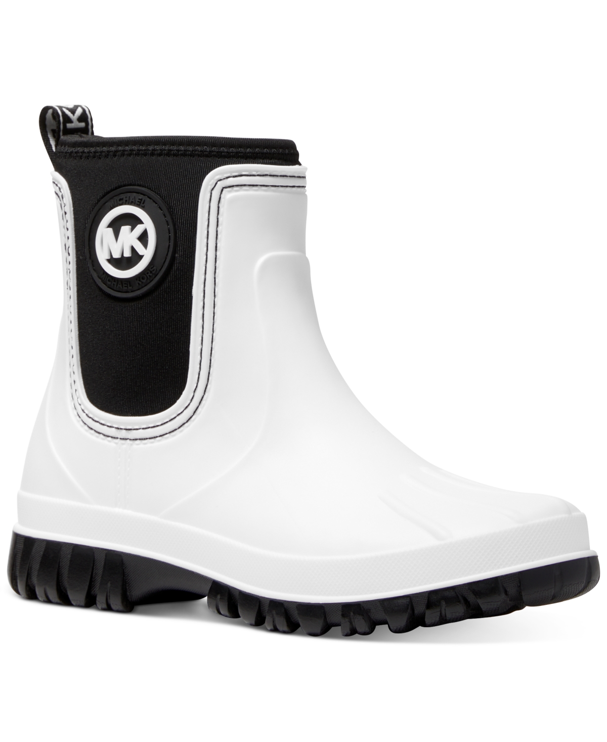 Michael Kors Michael  Women's Tucker Water-resistant Pull-on Rain Booties In Optic White,black