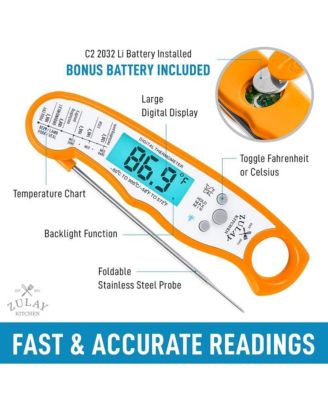 Instant Read Food Thermometer - Waterproof Digital Meat Thermometer