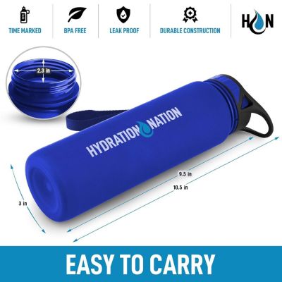 Hydration Nation Water Bottle With Time Marker 32oz