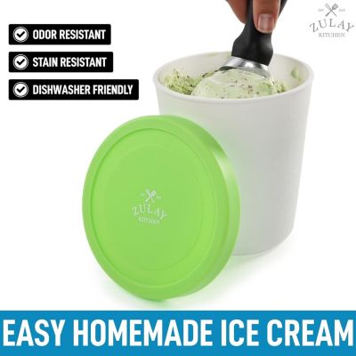 Ice Cream Containers For Homemade Ice Cream - Reusable Ice Cream Pint Container with Lids (2 Pack)