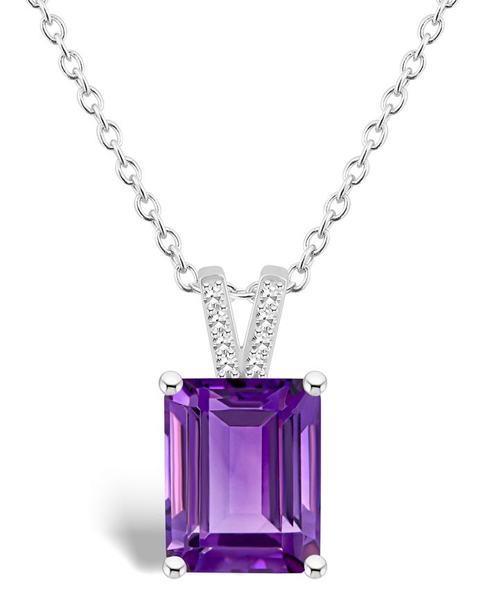 Macy's Women's Amethyst (31/6 ct.t.w.) and Diamond Accent Pendant