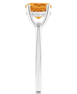 Women's Citrine (1-3/4 ct.t.w.) and Diamond Accent Ring in Sterling Silver