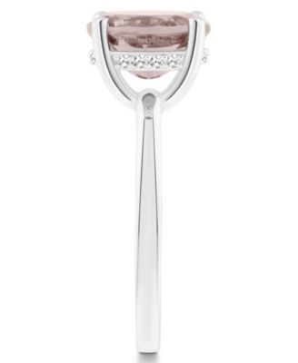 Women's Rose Quartz (2-1/2 ct.t.w.) and Diamond Accent Ring in Sterling Silver