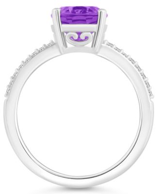 Women's Amethyst (2-1/2 ct.t.w.) and Diamond (1/10 ct.t.w.) Ring in Sterling Silver