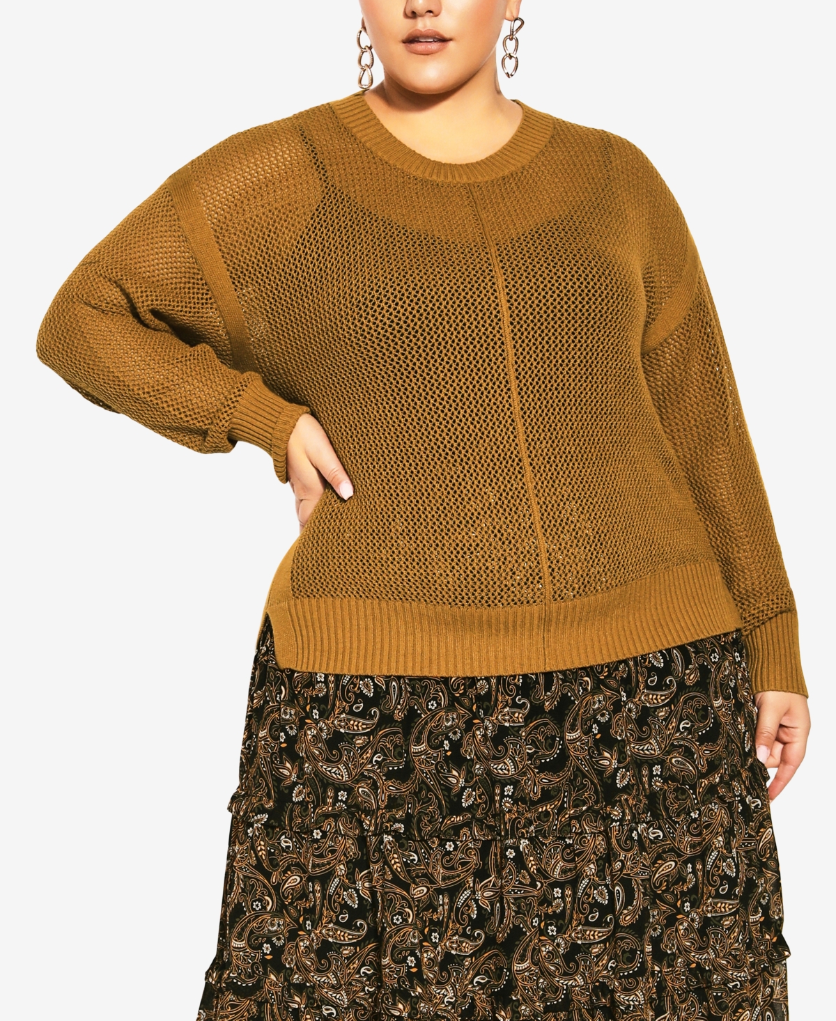 Plus Size Amelia Sweater - Dark Gold-Tone