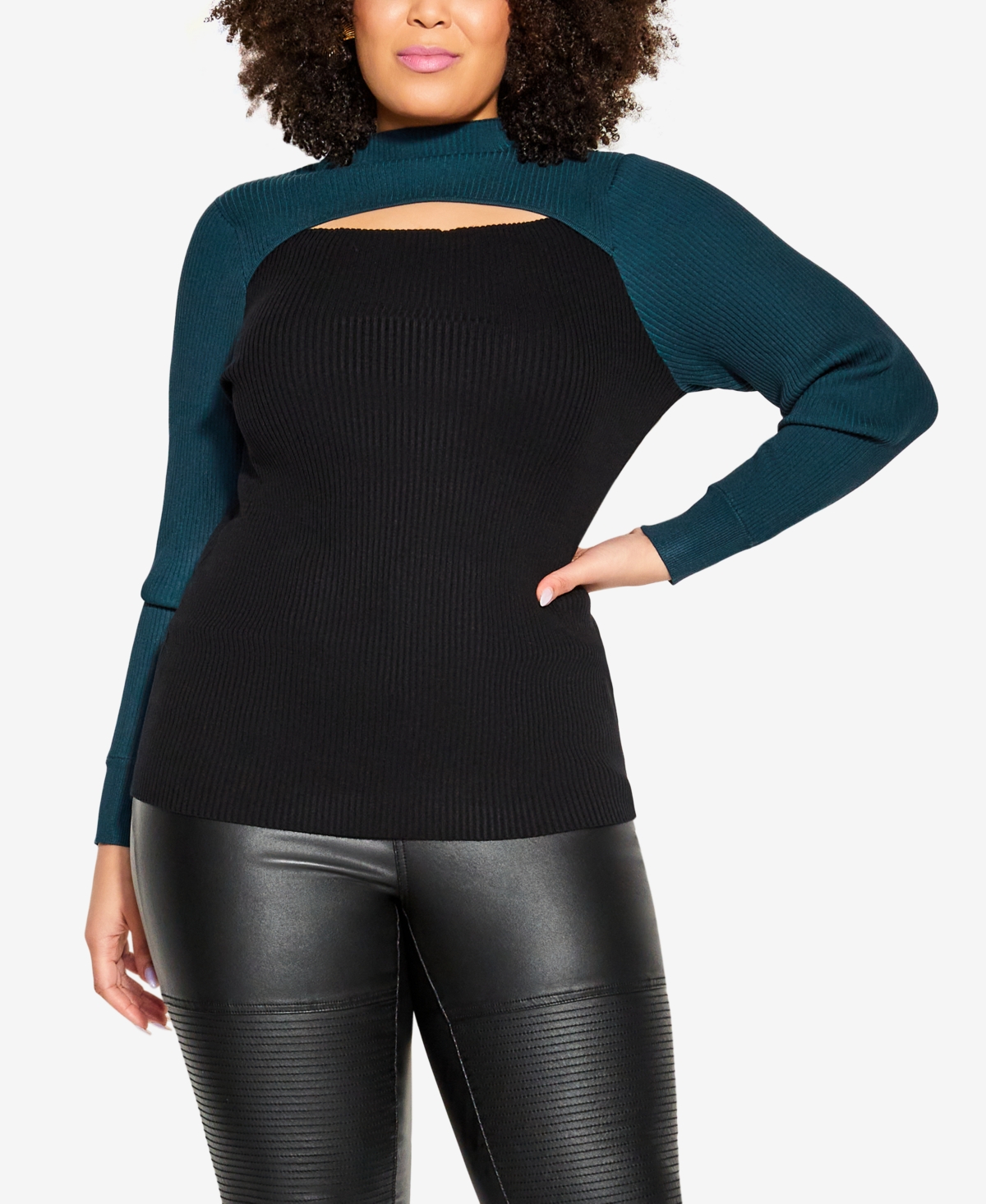 Shop City Chic Trendy Plus Size Kinsley Jumper Sweater In Marine