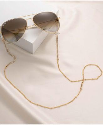 Women's 18k Gold Plated Crystal Shores Glasses Chain