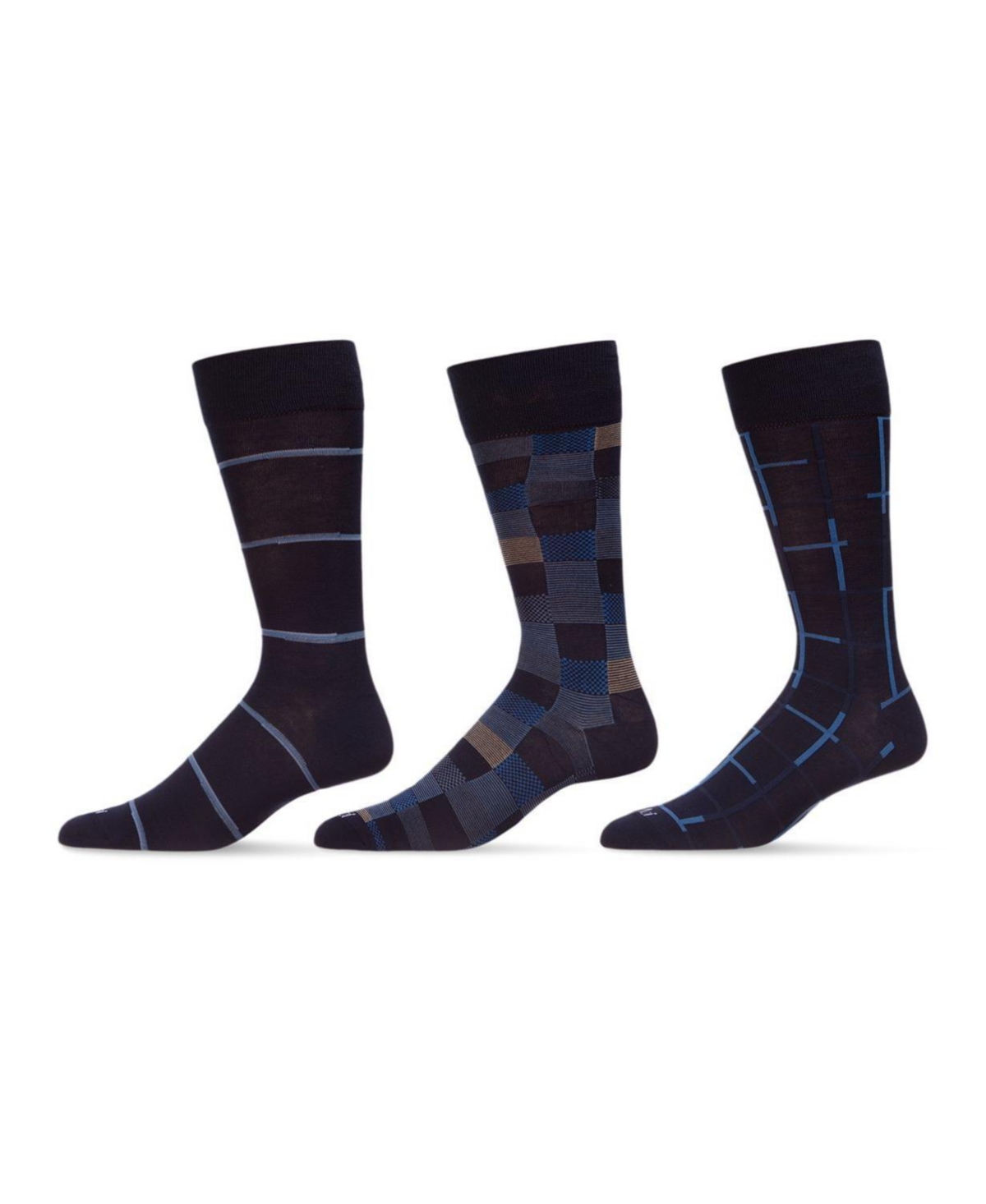 Men's Basic Assortment Socks, Pack of 3 - Navy