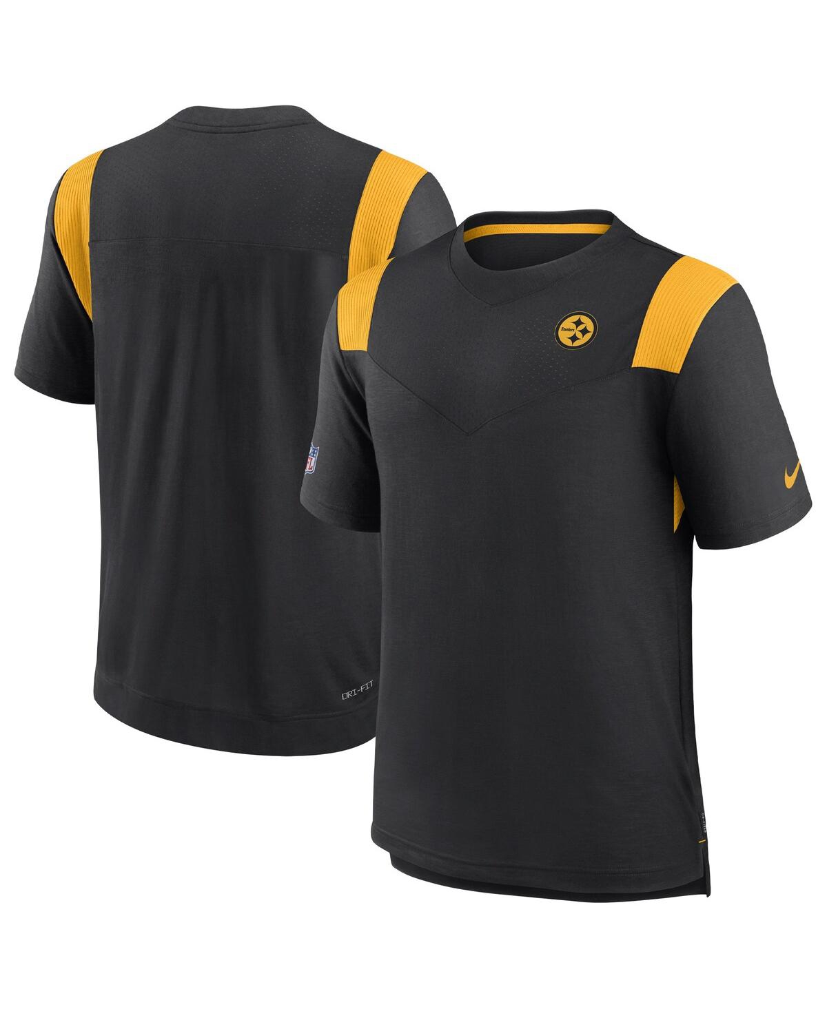 Nike Men's  Black Pittsburgh Steelers Sideline Tonal Logo Performance Player T-shirt In Black