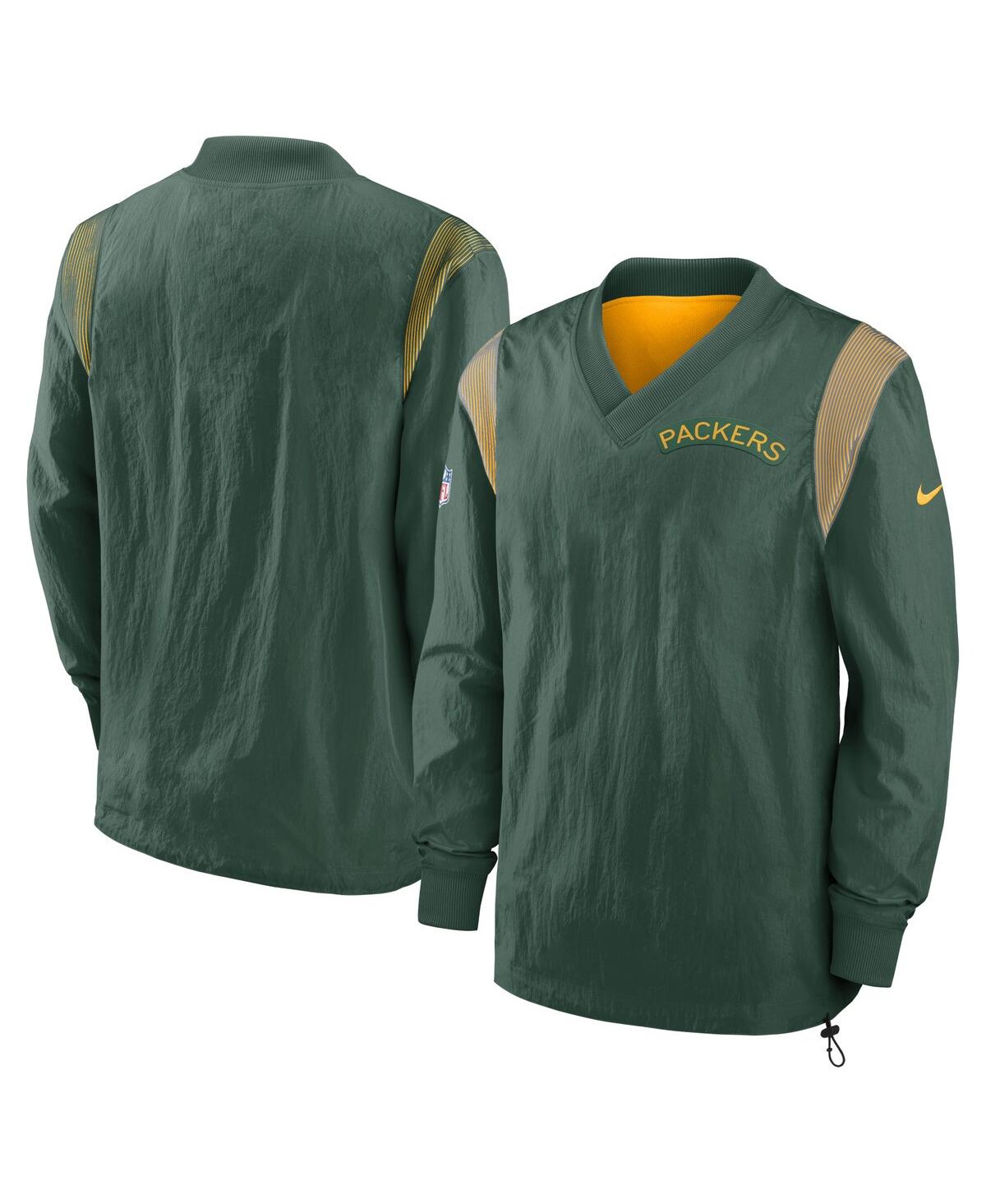 Shop Nike Men's  Green Green Bay Packers Sideline Team Id Reversible Pullover Windshirt