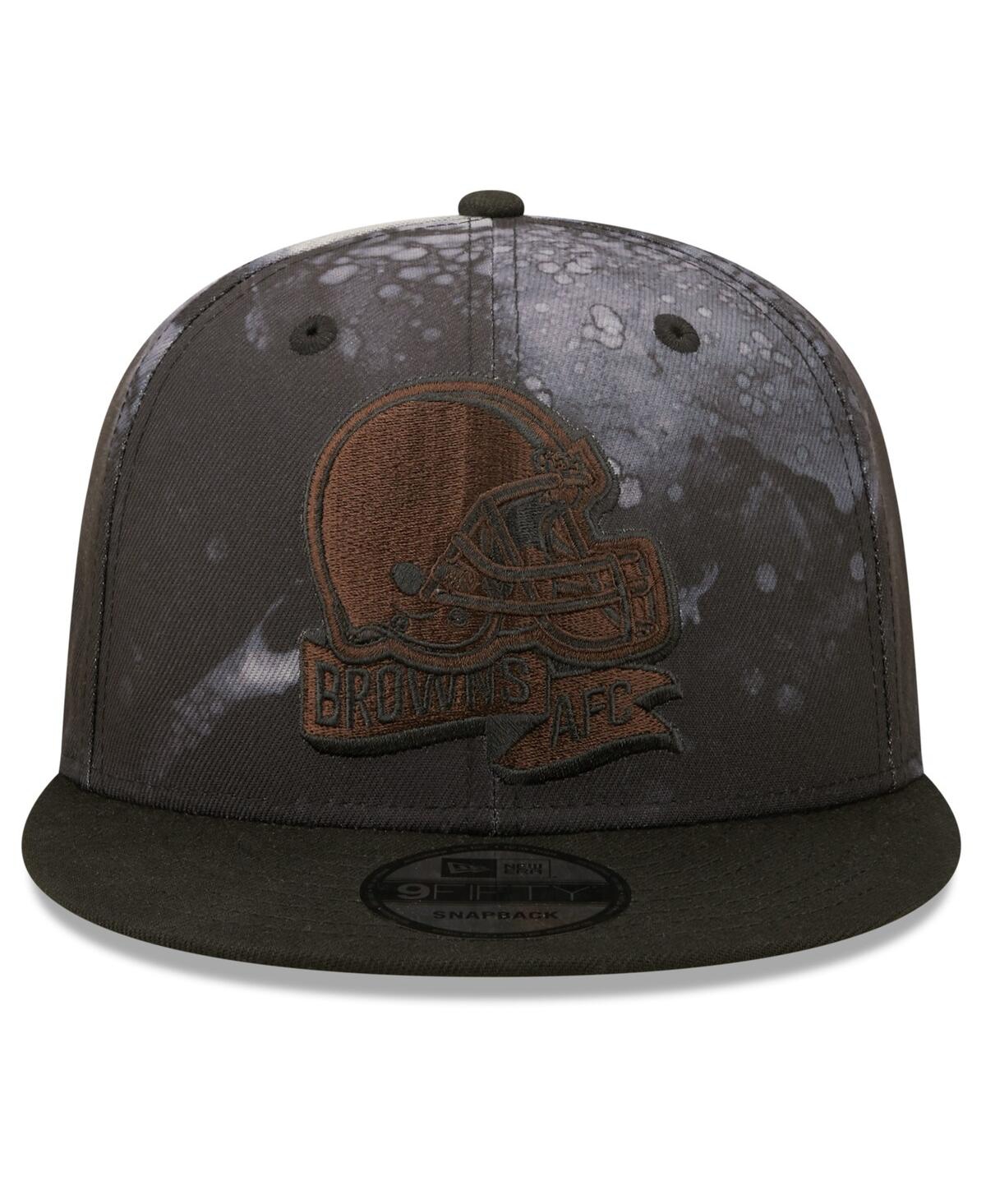 Men's New EraCleveland Browns Ink Dye 2022 Sideline 9FIFTY Snapback Hat - Black