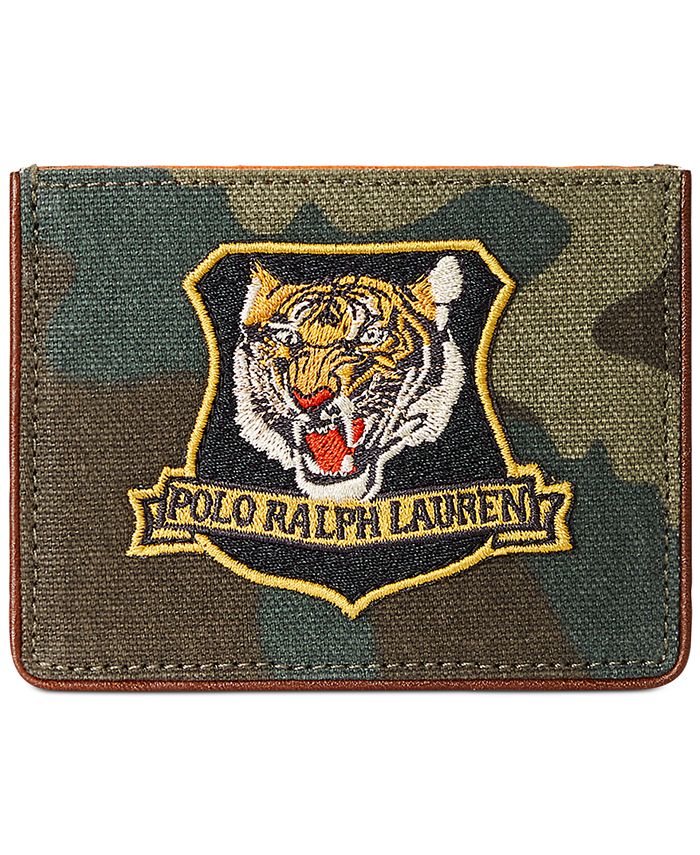 Polo Ralph Lauren Men's Tiger-Patch Camo Canvas Card Case - Macy's