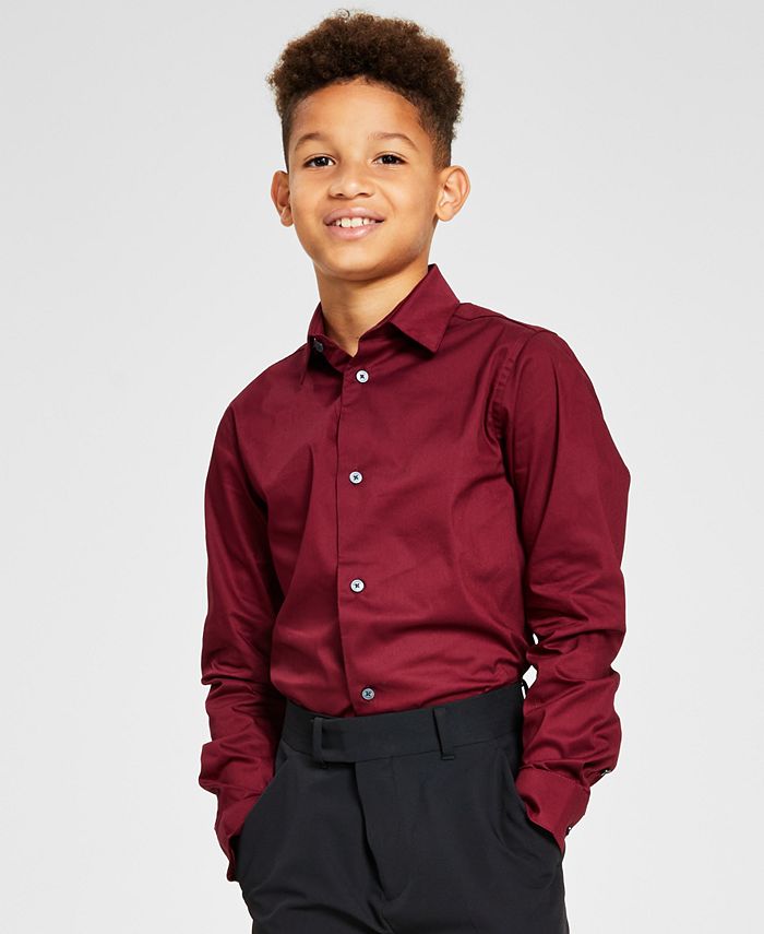 Calvin Klein Big Boys Stretch Poplin Shirt & Reviews - Shirts & Tops - Kids  - Macy's