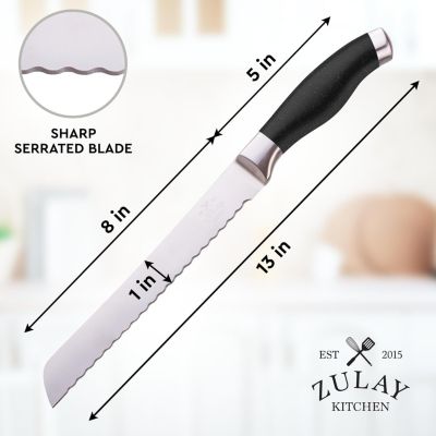 Serrated Bread Knife - Stainless Steel Bread Knife for Homemade Bread, Cake, Bagel