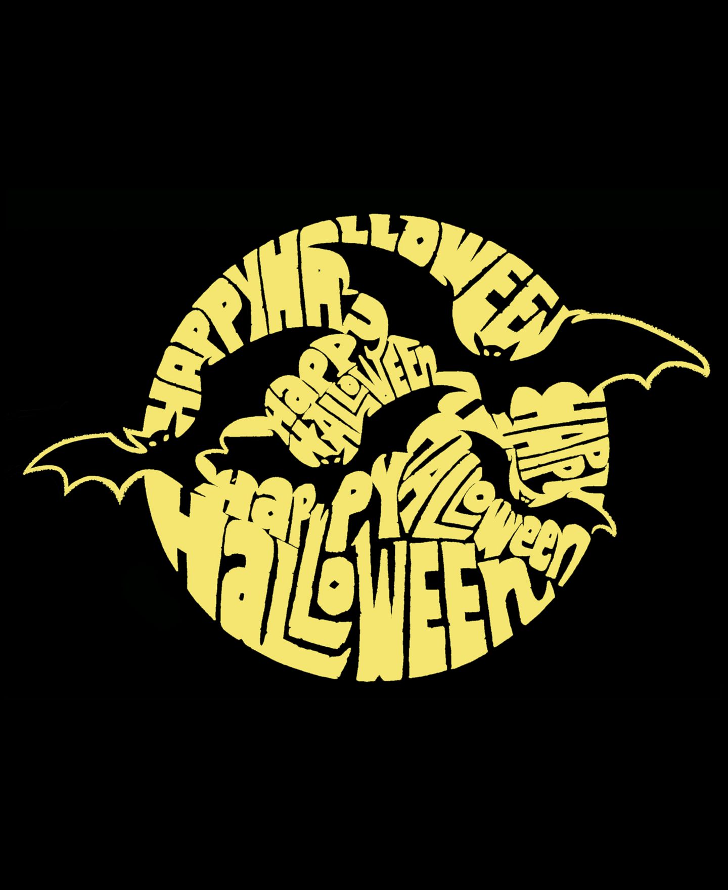 Мужская футболка LA Pop Art Halloween Bats Word Art Short Sleeve, цвет: Чёрный — фото 3