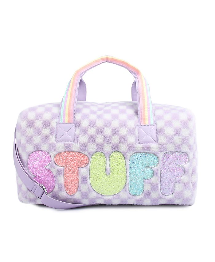OMG! Accessories Big Girls Stuff Checkerboard Large Duffle Bag Macy's