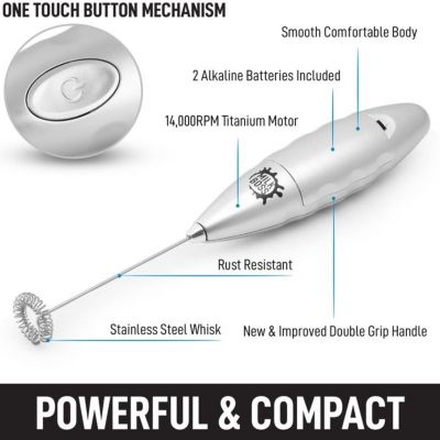 Handheld Electric Coffee Frother Drink Mixer with Batteries Included