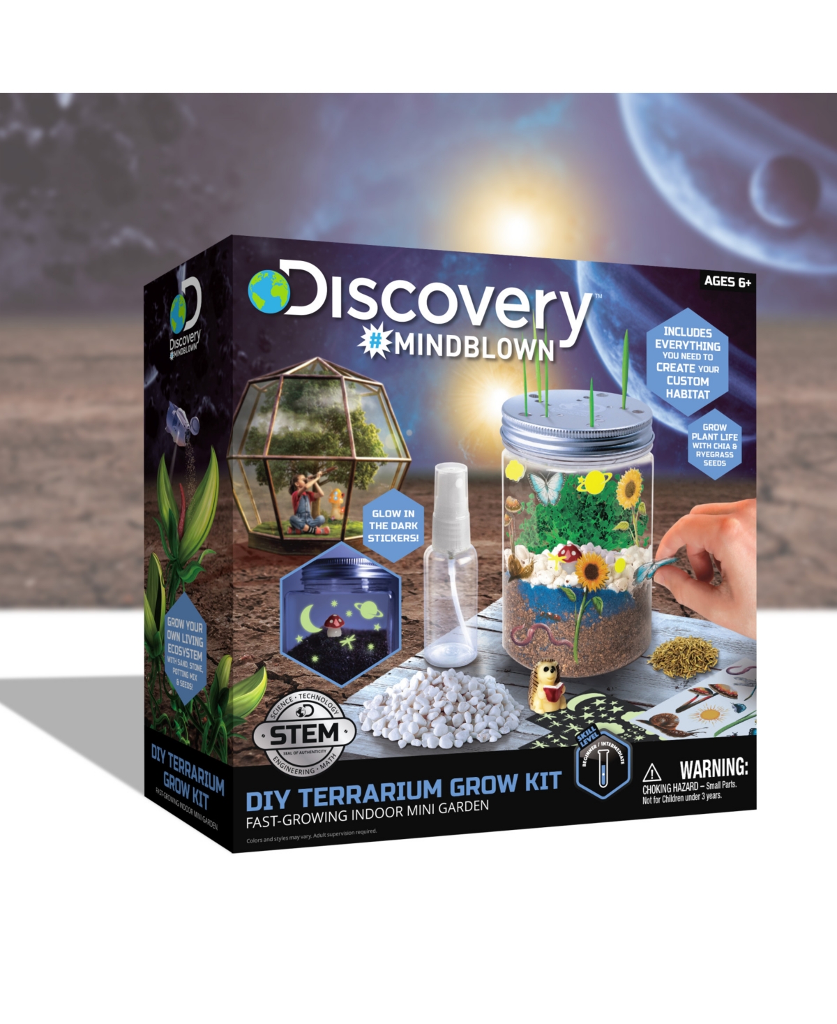 Discovery Mindblown Discovery Kids Diy Terrarium Grow Kit, Fast-growing Indoor Mini Garden In No Color