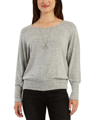 BCX - Juniors' Banded-Hem Dolman-Sleeve Sweater