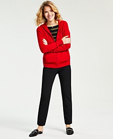 Women's 100% Cashmere Zip Hoodie, Striped Top & Tummy-Control Pants, Created for Macy's