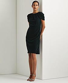 Women's Velvet Swag-Sleeve Cocktail Dress