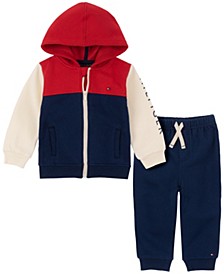 Baby Boys Signature Colorblock Zip-Up Hoodie and Joggers Sweatsuit, 2 Piece Set