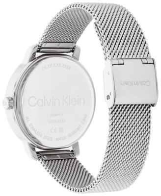 Women's Silver-Tone Stainless Steel Mesh Bracelet Watch 34mm