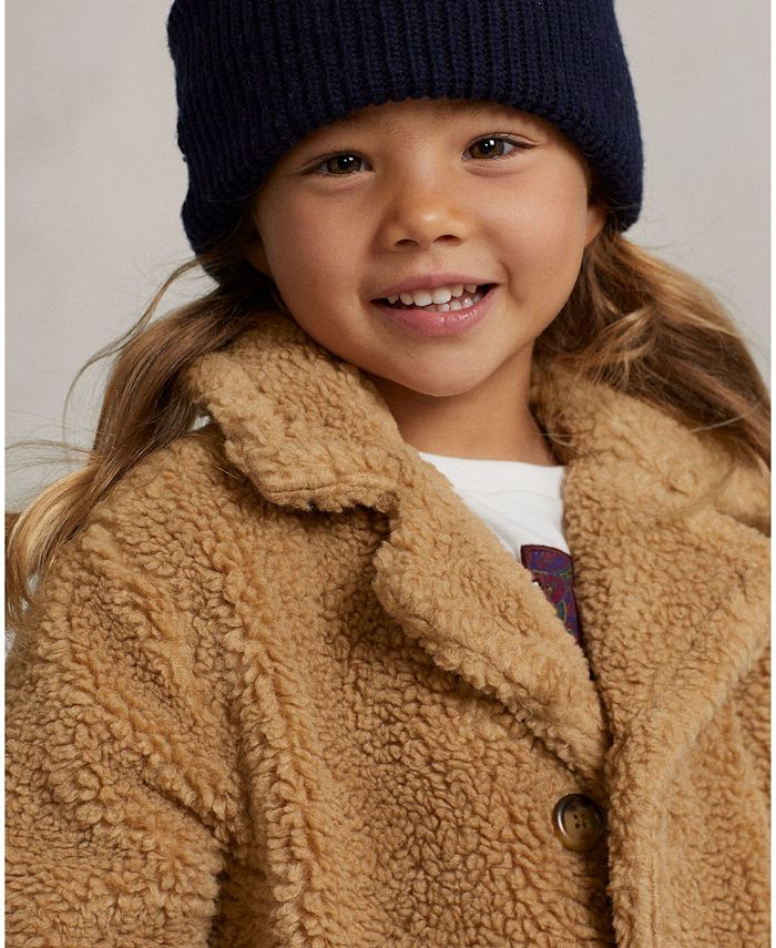 Polo Ralph Lauren Little Girls Teddy Fleece Long Sleeves Coat - Macy's